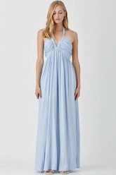 Olivia Misty Blue Halter Maxi Dress | Dress In Beauty